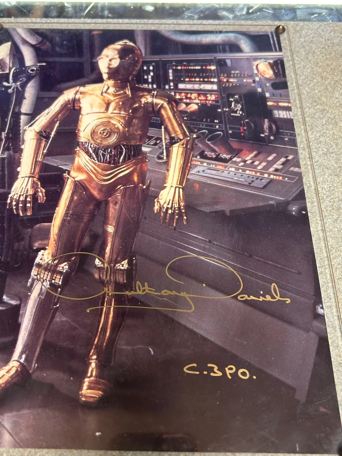 STAR WARS limited edtion Anthony daniels (C-3PO) sighed photo and plaquer, image 3