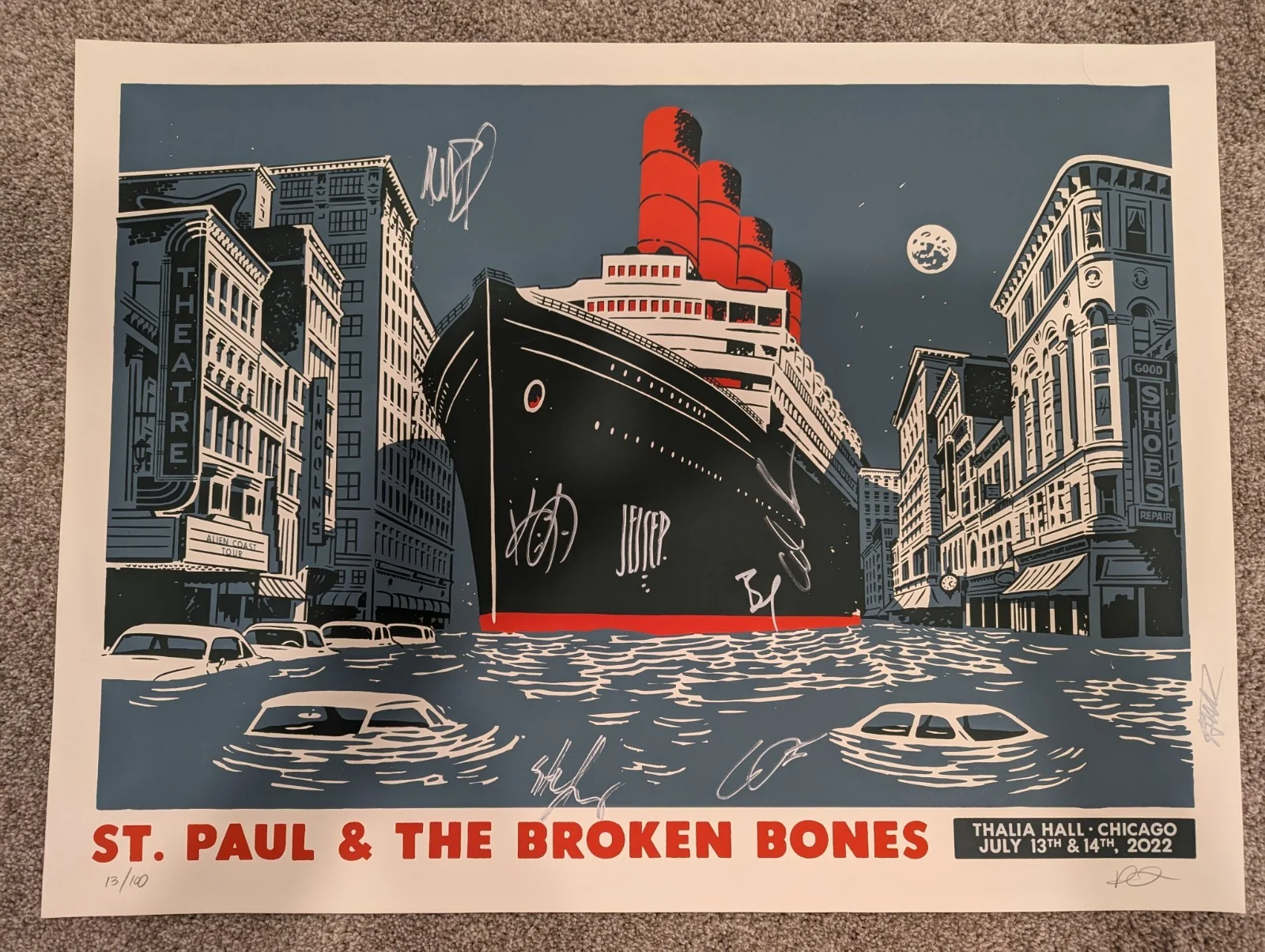 Two Saint Paul & The Broken Bones Signed Chicago Posters And Setlist, image 2