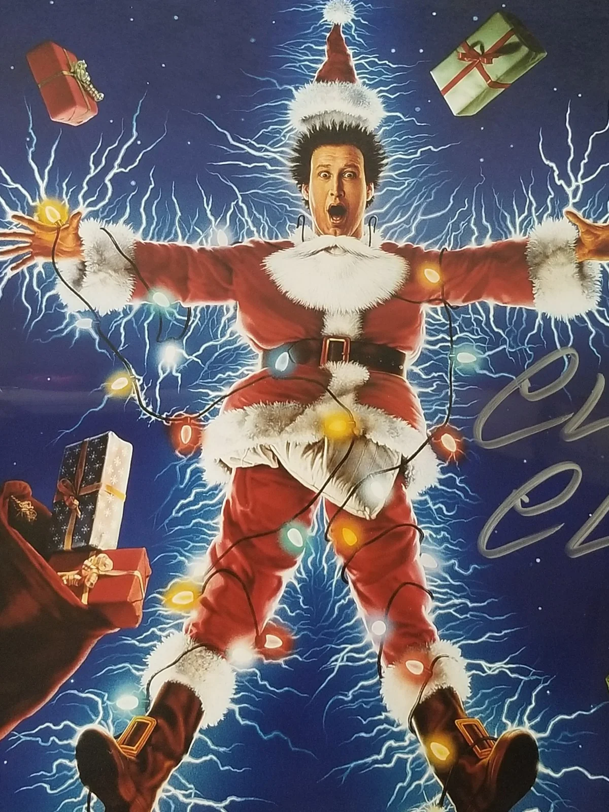 Chevy Chase — Chevy Chase Signed 11x16 PHOTO Christmas Vacation Movie Poster Beckett Witness, изображение 3