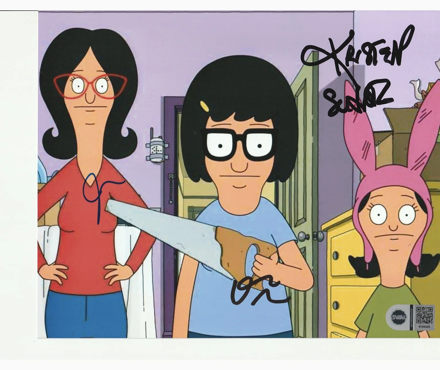 Kristen Schaal — Kristen Schaal & Dan Mintz and John roberts Signed Burgers 8x10 Photo Swau Coa