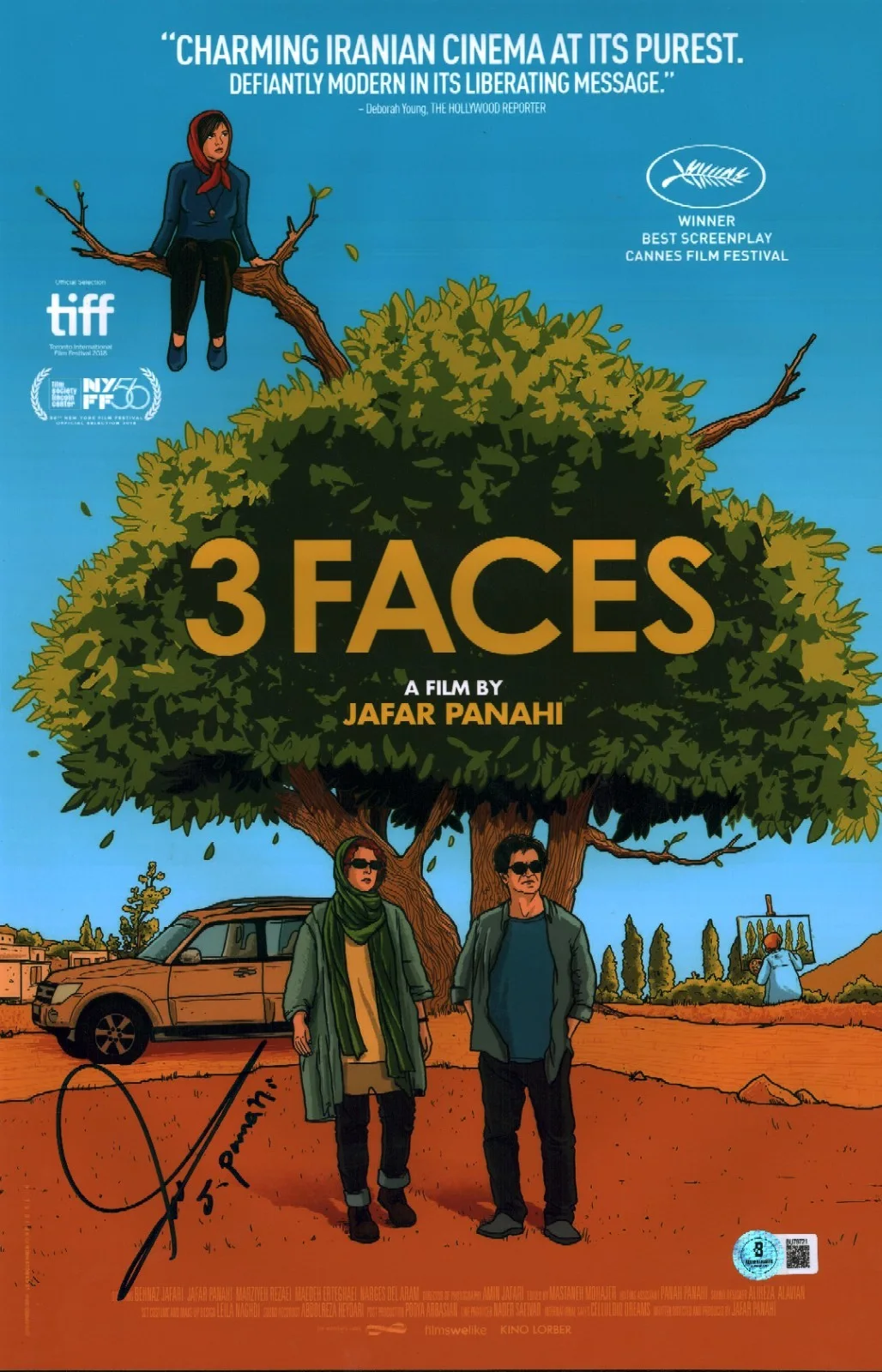 jafar panahi — Jafar Panahi Signed Autographed 3 Faces Iran Director 11x17 Photo Poster BAS COA