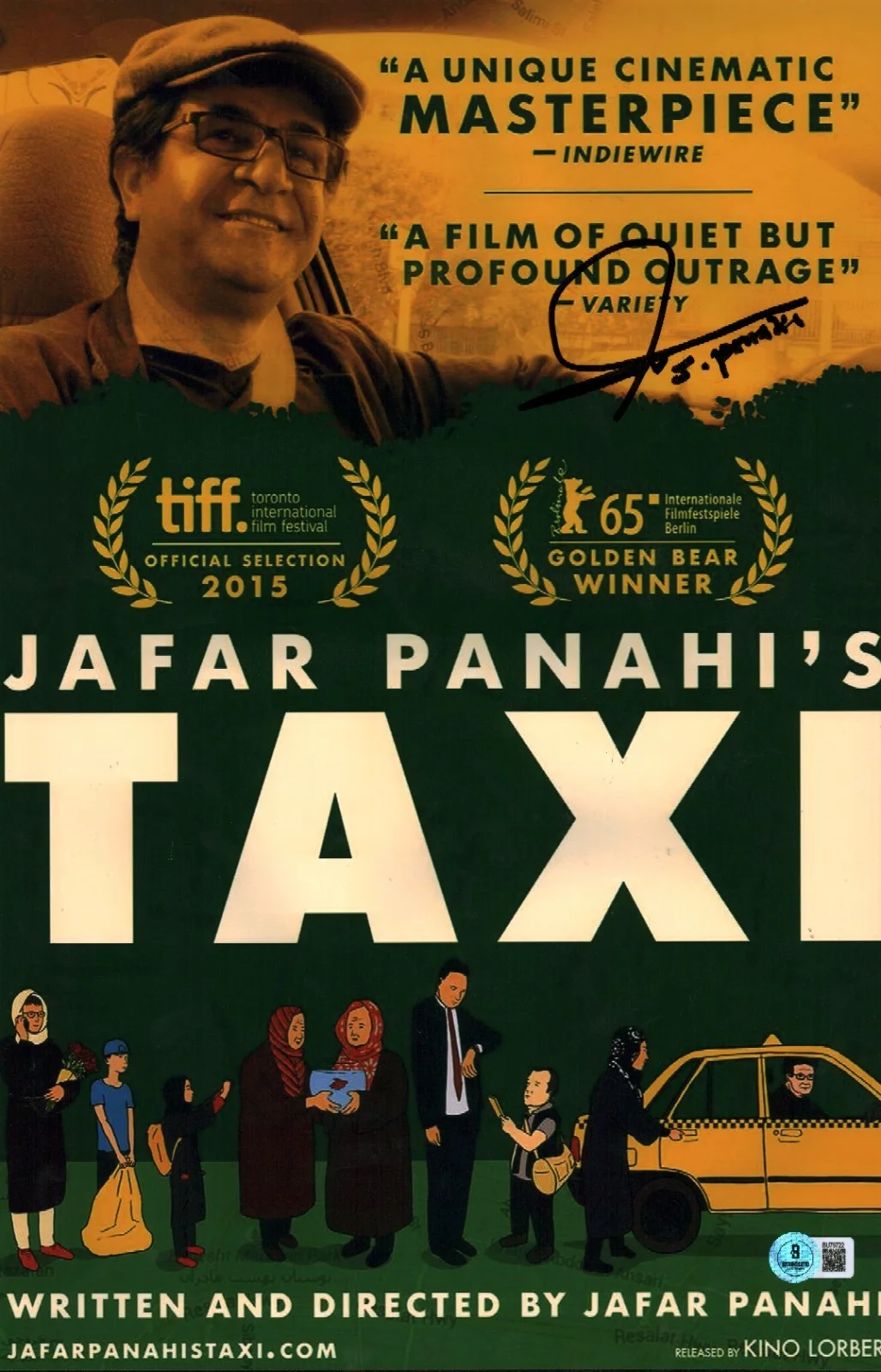 jafar panahi — Jafar Panahi Signed Autographed Tehran Taxi Director 11x17 Photo Poster BAS COA
