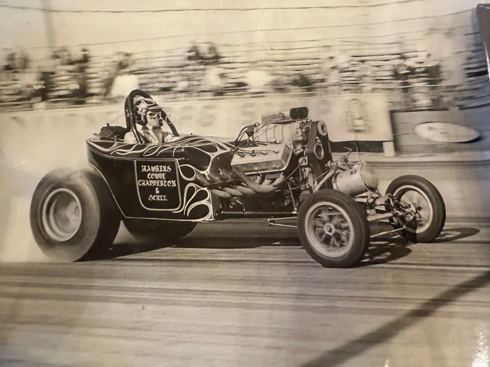 2 Vtg. Race Car Lg Poster & Photo King Kong Anglia Leroy Chedderton Driving 8X10, изображение 2