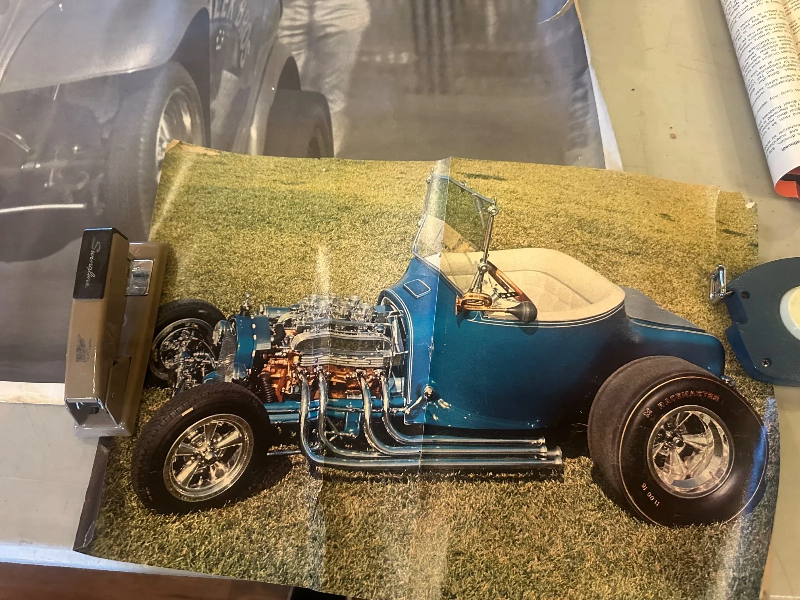 2 Vtg. Race Car Lg Poster & Photo King Kong Anglia Leroy Chedderton Driving 8X10, изображение 5
