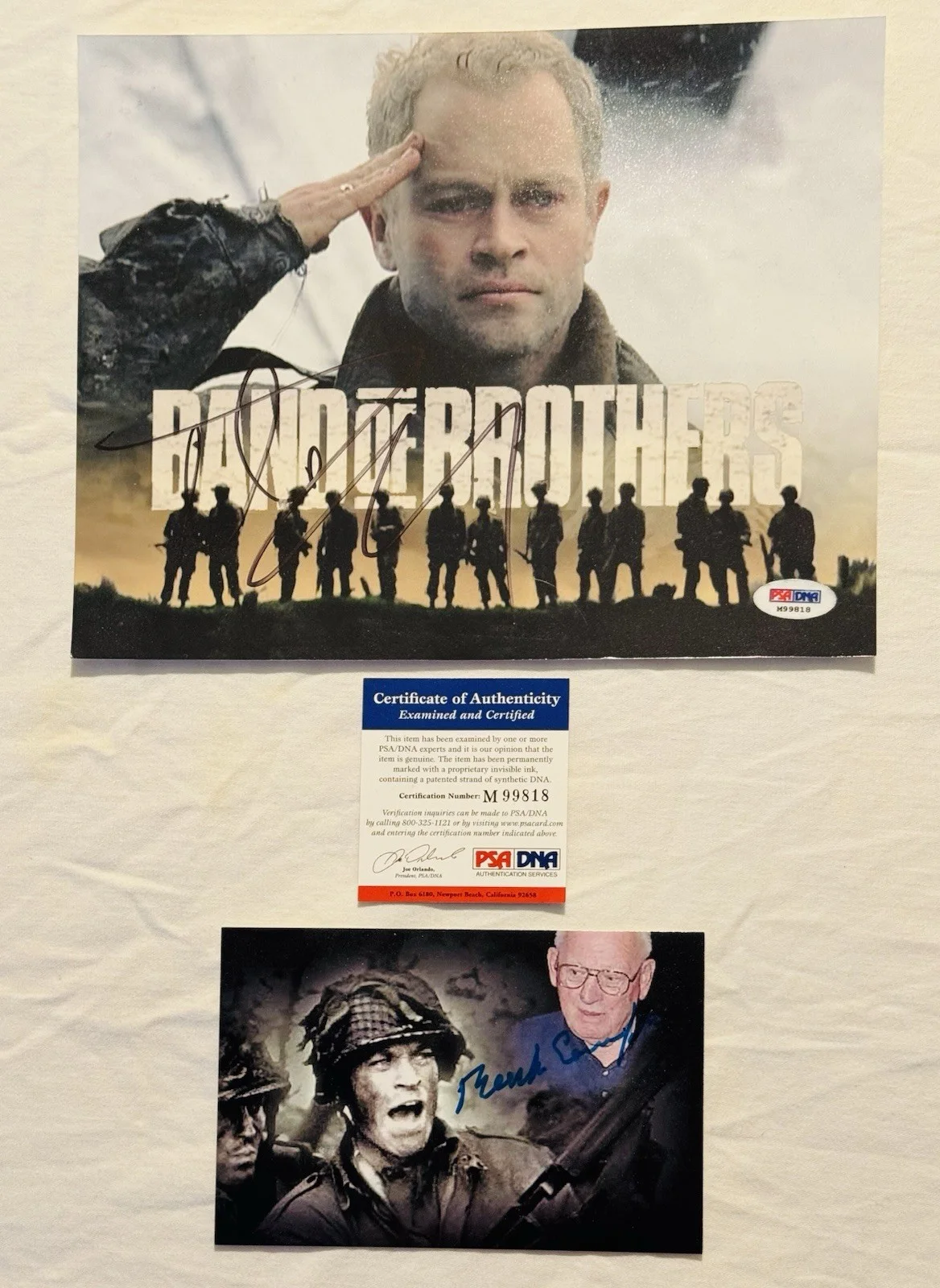 Neal MacDonough; Buck Compton — Neal McDonough & Buck Compton WW2 Band of Brothers Autographed Photos PSA#M99818