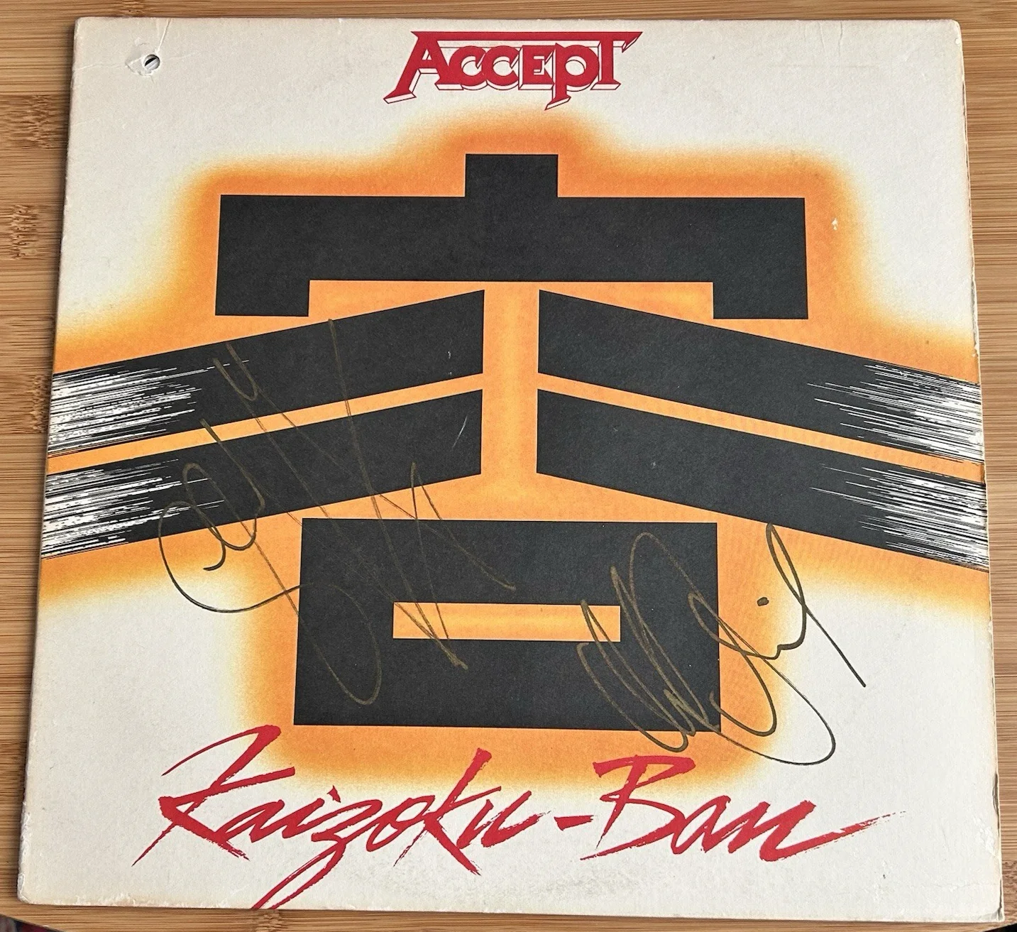 Accept “Kaizoku-Ban” Vinyl Live EP - Autographed/Signed - Udo & Stefan Kaufmann, image 2