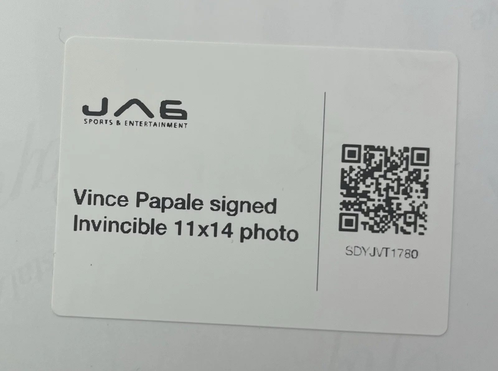 Vince Papale — Vince Papale Signed 11 x 14 Photo W/ Coa -Invincible- JSA, image 3