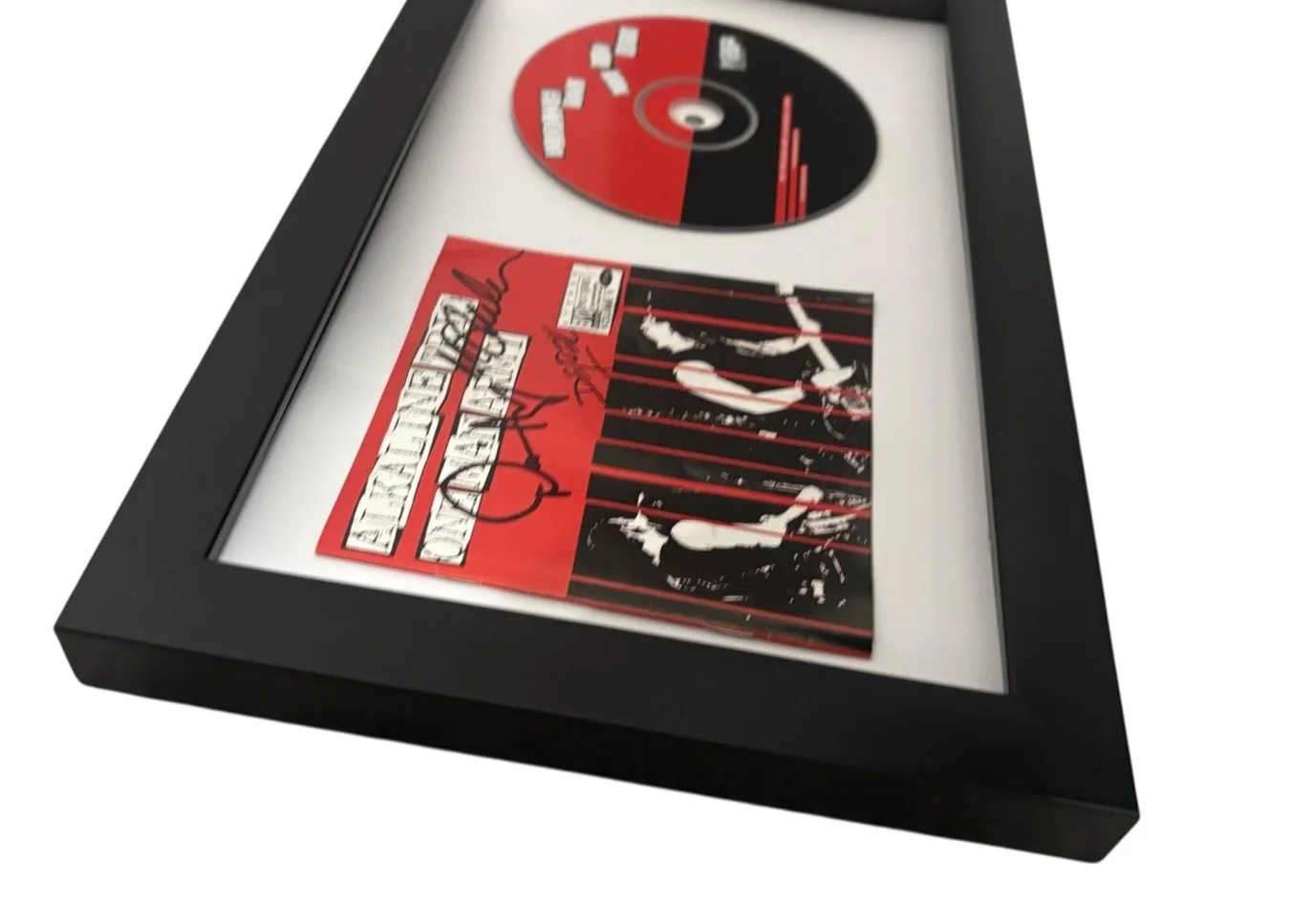 ALKALINE TRIO SIGNED AUTOGRAPH x3 SPLIT w/ ONE MAN ARMY FRAMED CD JSA CERT COA, image 4