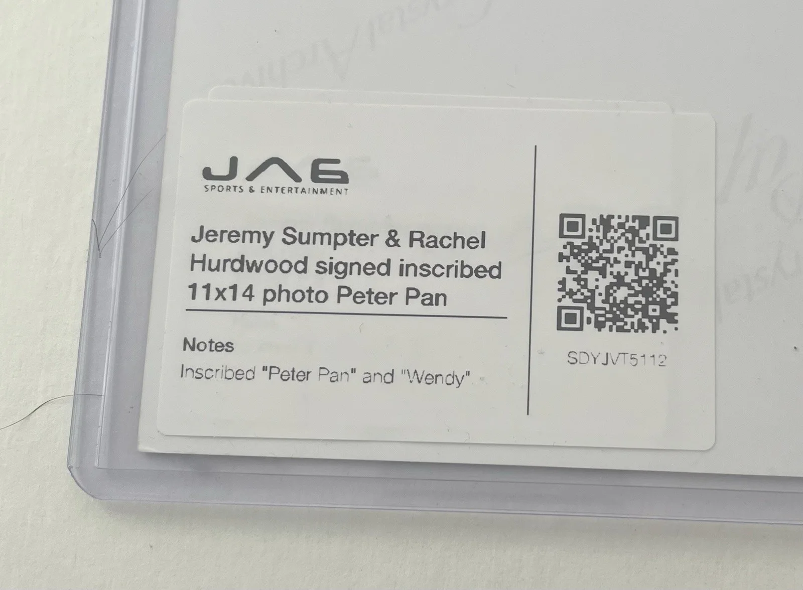 Jeremy Sumter, Rachel Hurd Wood — Jeremy Sumpter Rachel Hurd Wood Signed Autograph 11x14 Photo W/COA-Peter Pan-JSA, изображение 3