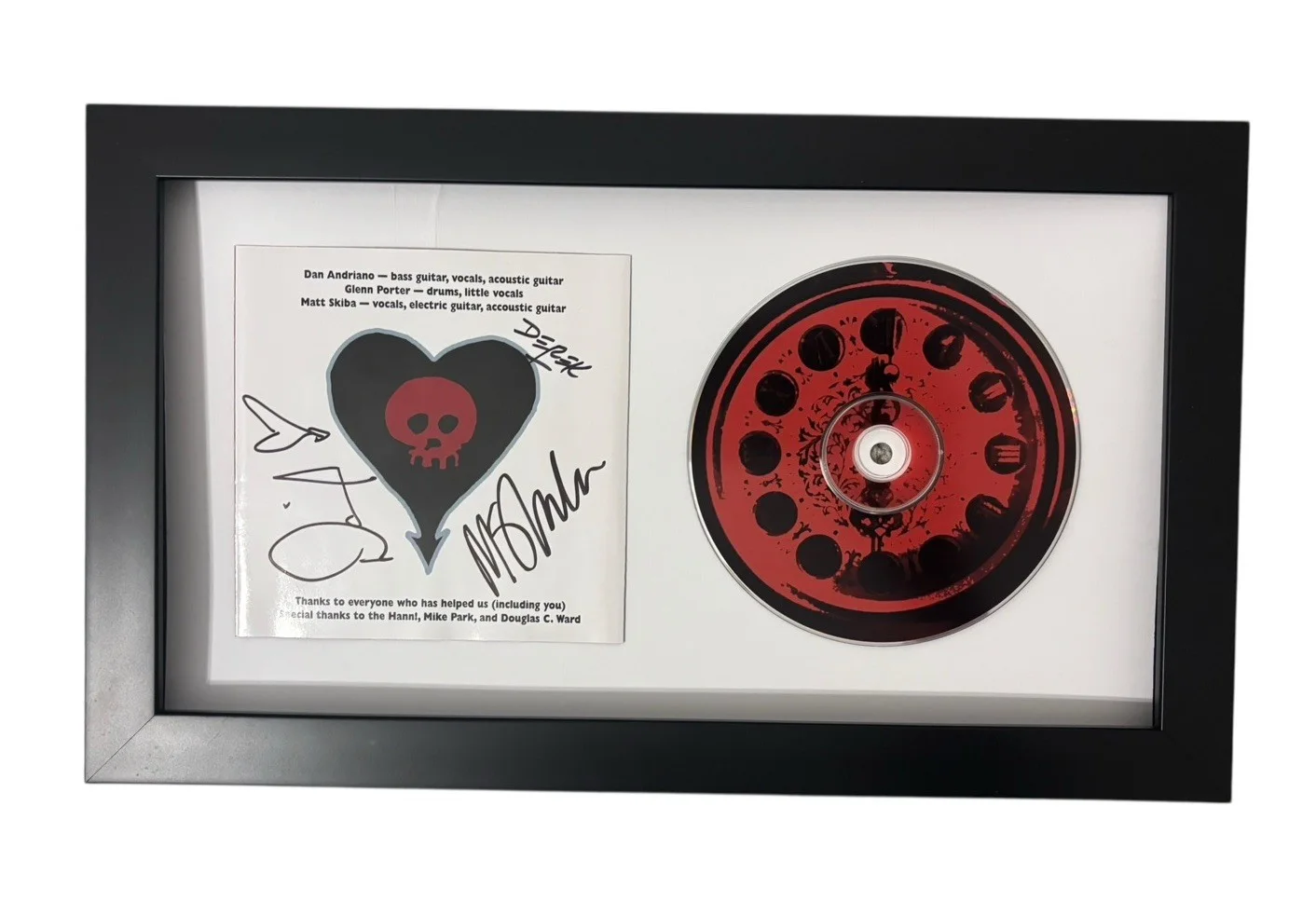 ALKALINE TRIO SIGNED AUTOGRAPH x3 GODDAMNIT FRAMED CD MATT SKIBA +2 JSA CERT COA, изображение 3