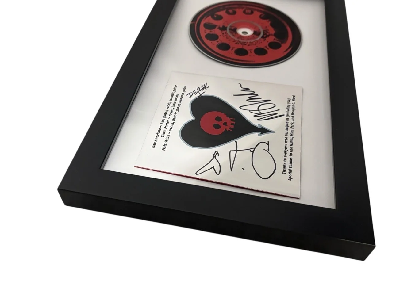 ALKALINE TRIO SIGNED AUTOGRAPH x3 GODDAMNIT FRAMED CD MATT SKIBA +2 JSA CERT COA, изображение 4