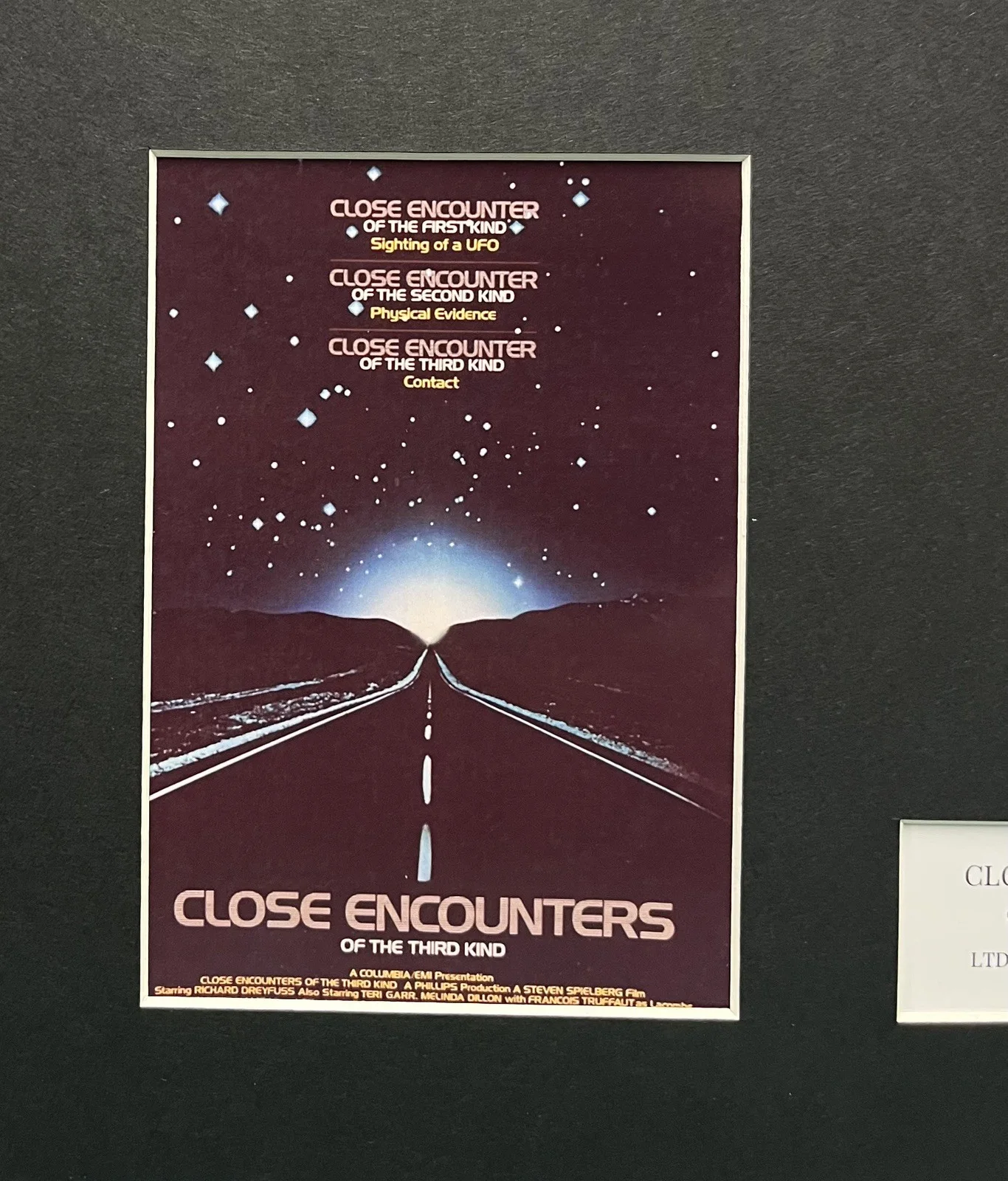 CLOSE ENCOUNTERS OF A THIRD KIND. 35mm Film Cell Mounted Display, image 2