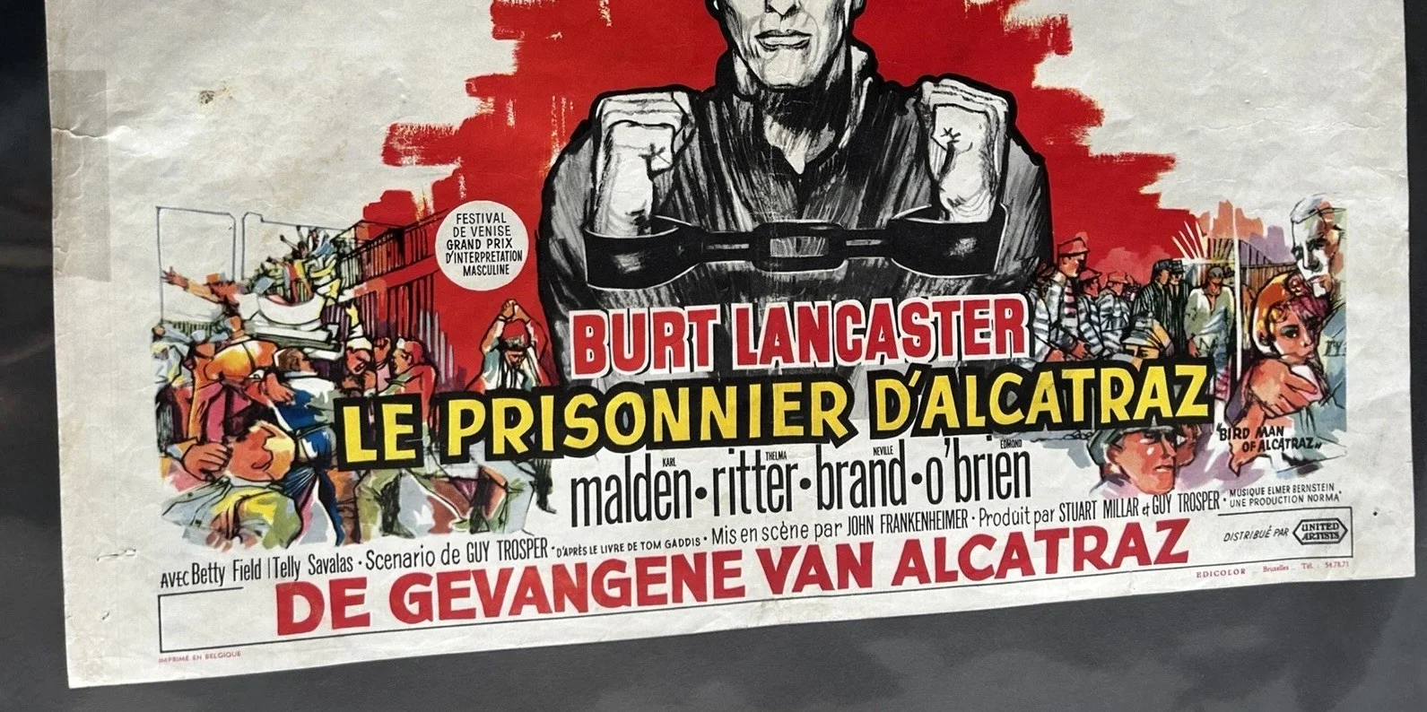 BIRDMAN OF ALCATRAZ Belgian '63 art of Burt Lancaster, изображение 3