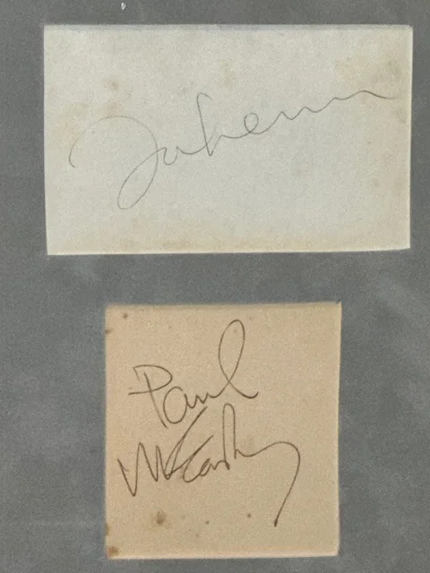 The Beatles John Lennon & Paul McCartney Framed Autographs (JSA LOA), изображение 2