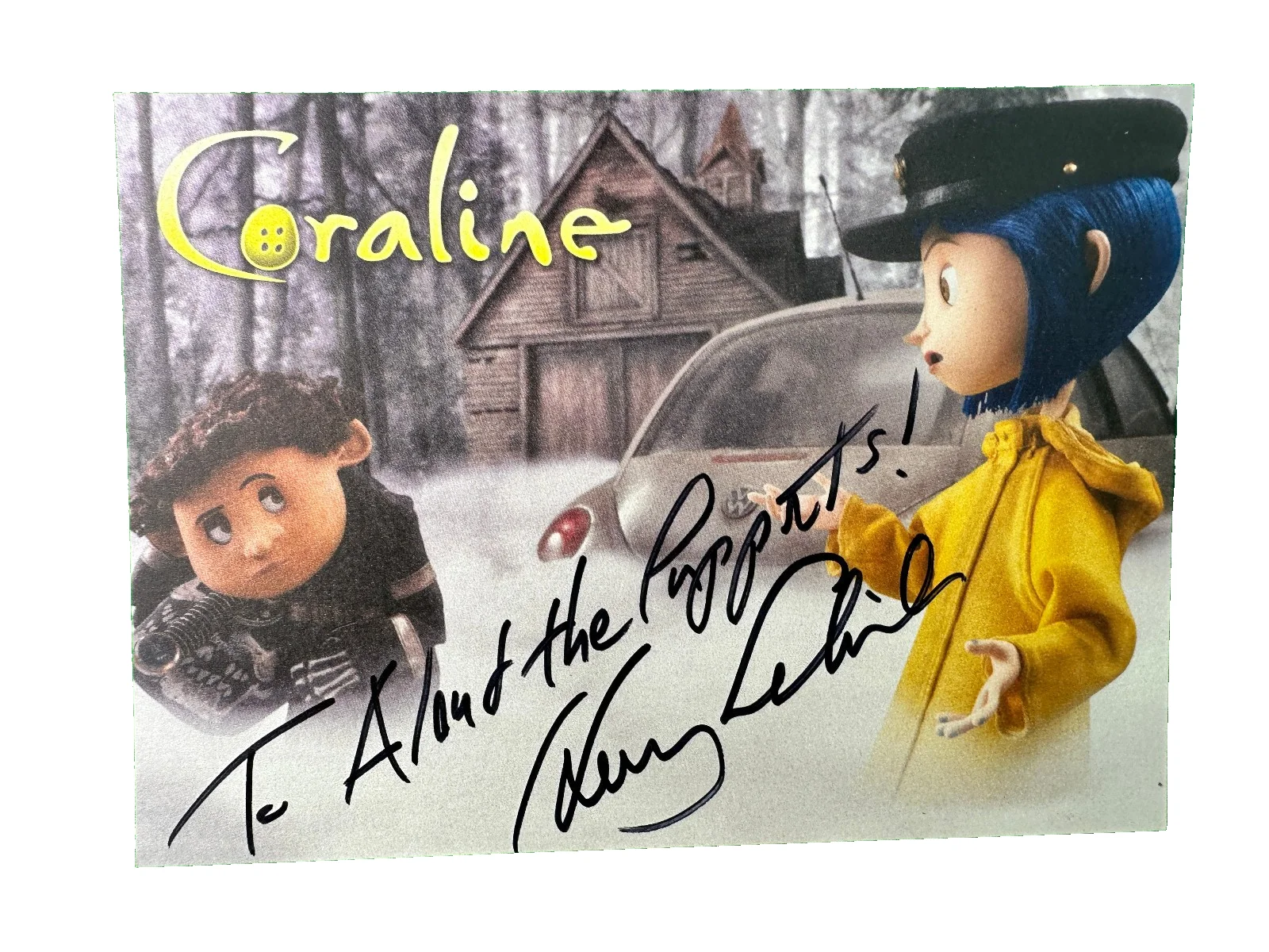 Henry Selick — Coraline Signed Henry Selick Postcard Promo Card Inscribed
