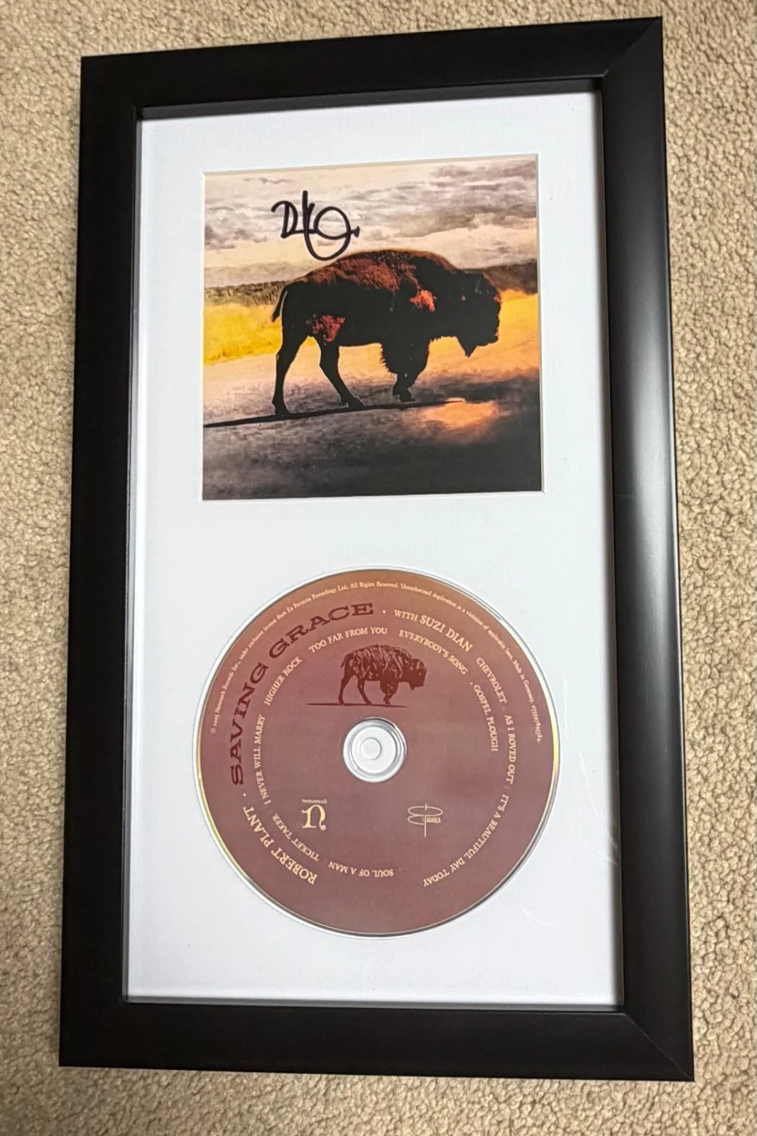 FRAMED ROBERT PLANT LED ZEPPELIN SIGNED ALBUM CARD CD BAS BECKETT COA AUTOGRAPH, изображение 3