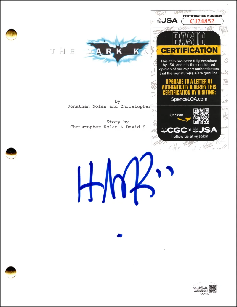 Hans Zimmer — Hans Zimmer Signed Autograph The Dark Knight Movie Script Screenplay w/ JSA COA, изображение 2