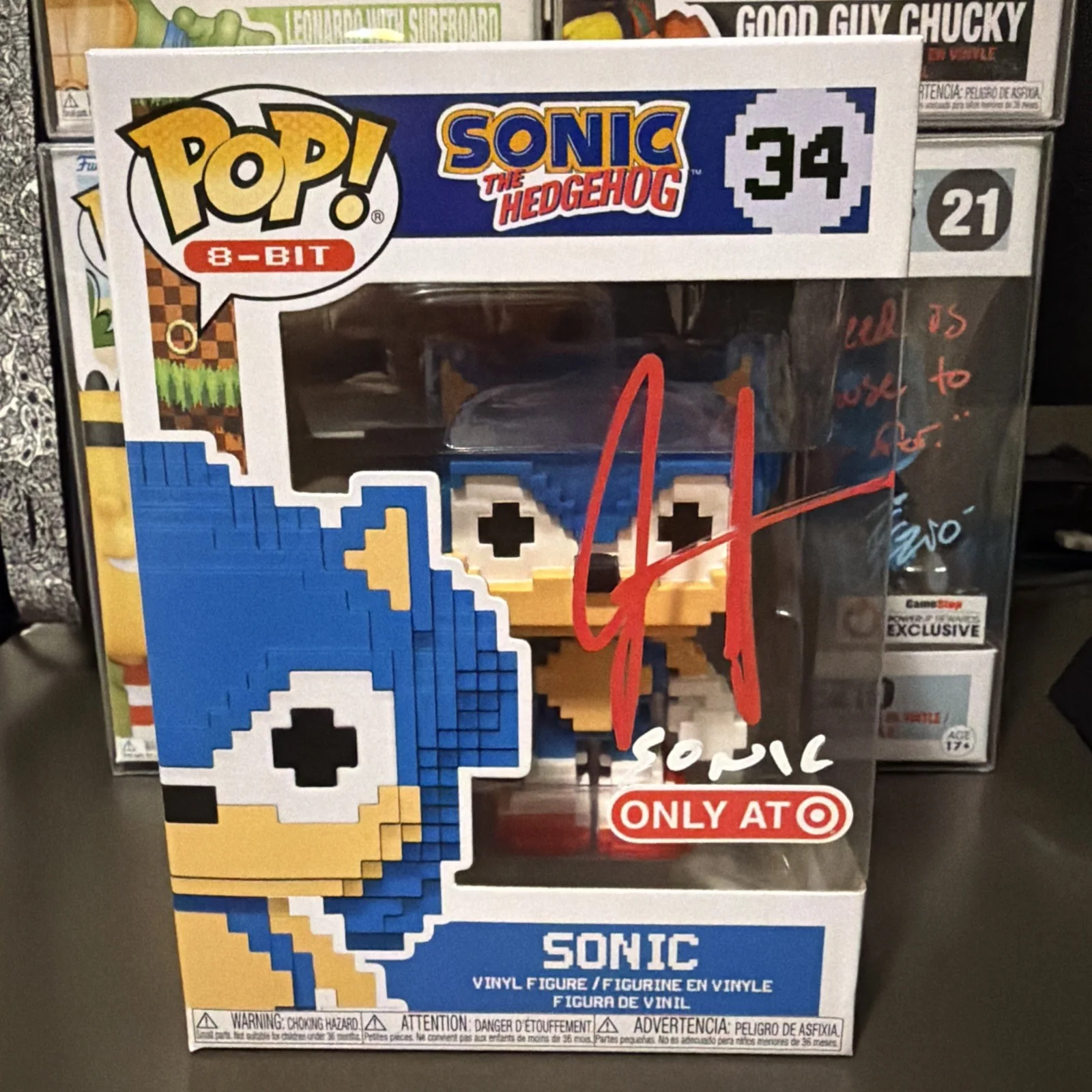 ✍️ Funko Pop! Jason Griffith Signed Sonic The Hedgehog #34 Target COA w/Armor, image 2
