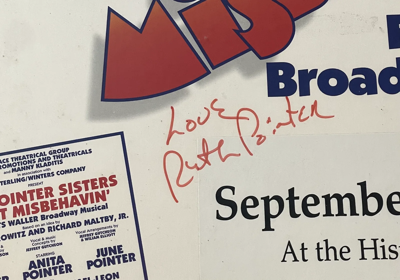 Cast — The Pointer Sisters Signed - Ain't Misbehavin' Broadway Poster Gold Metal Frame, image 3