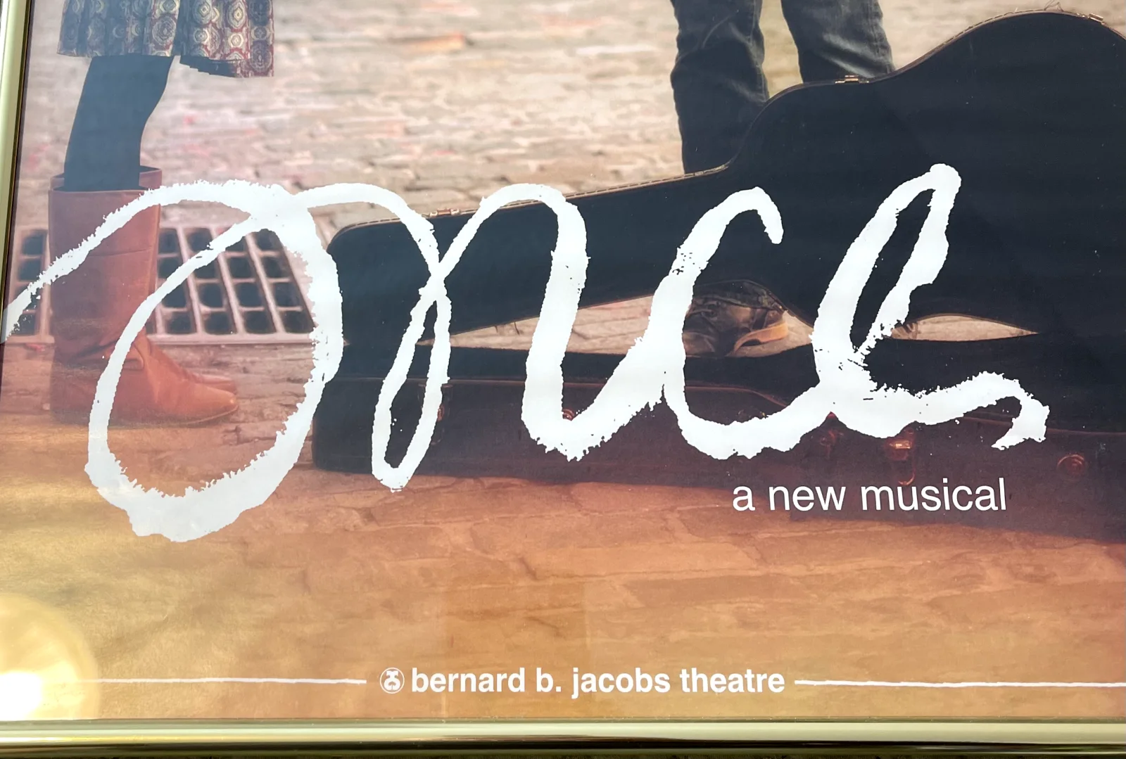 Actor — Tony Winner Steve Kazee Signed "Once" Broadway Poster Gold Metal Frame, image 3
