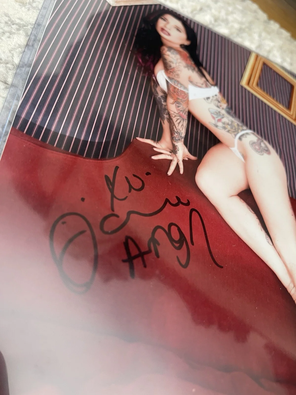 Joanna Angel & Alie Craig Two adult Porn Playboy Autographs 8x10 in plastic 2, изображение 2