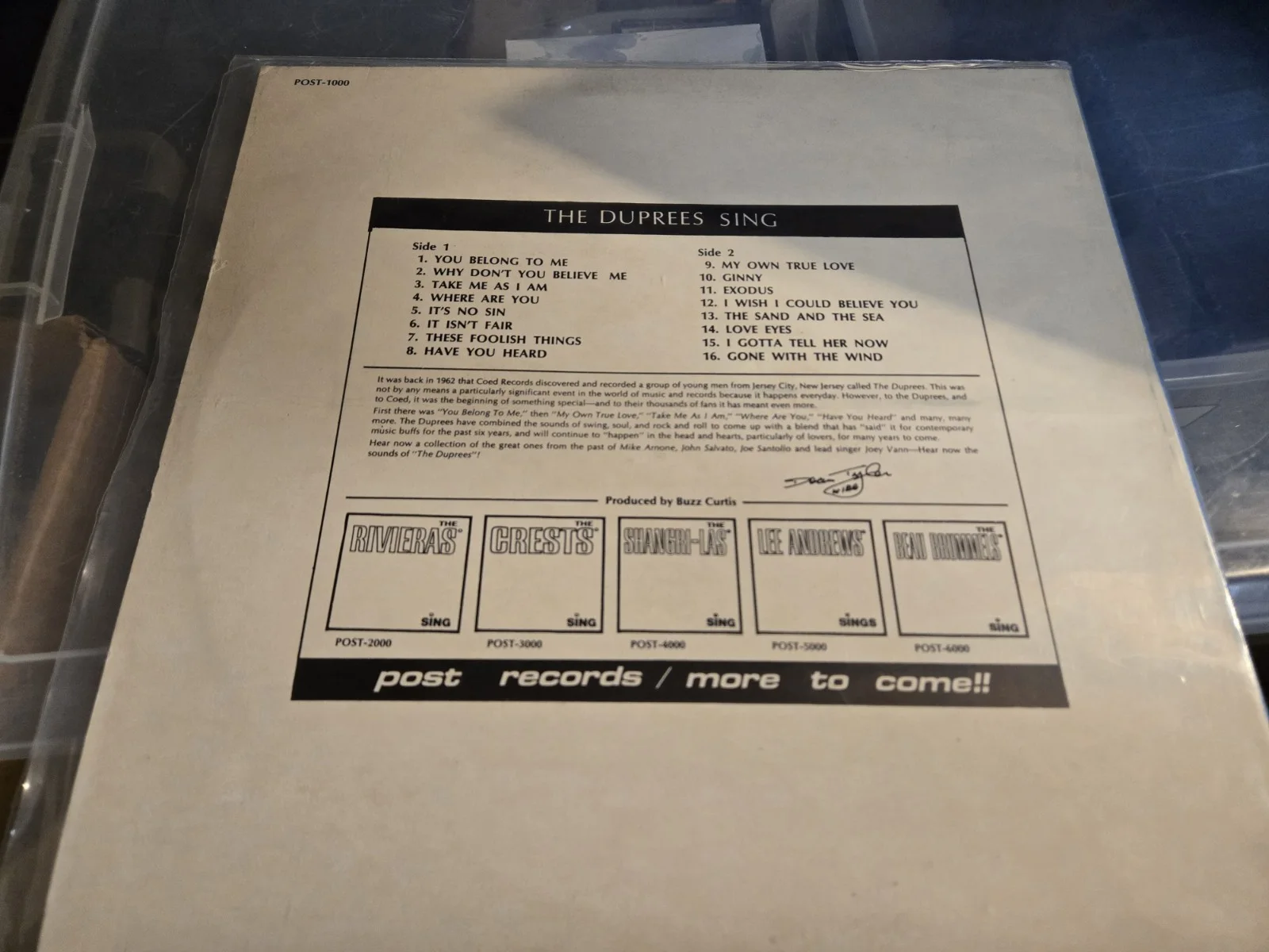 Duprees Sing Lp Signed By Original, изображение 2
