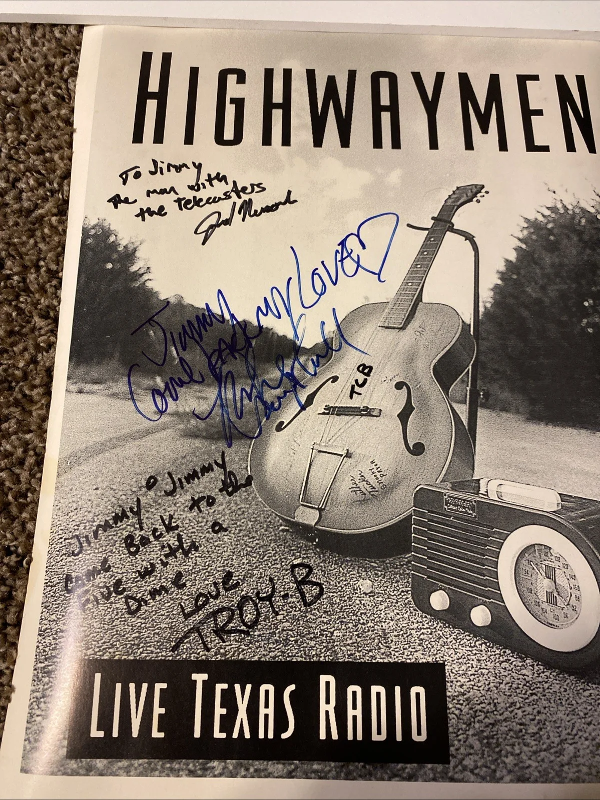 The Highwaymen Live Texas Radio Poster Autographed, image 3