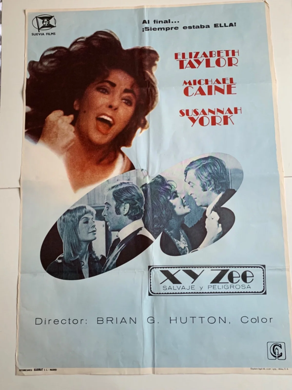X Y & ZEE ZEE & CO ORIGINAL VINTAGE FILM LARGE QUAD MOVIE POSTER 1972 LIZ TAYLOR, изображение 5