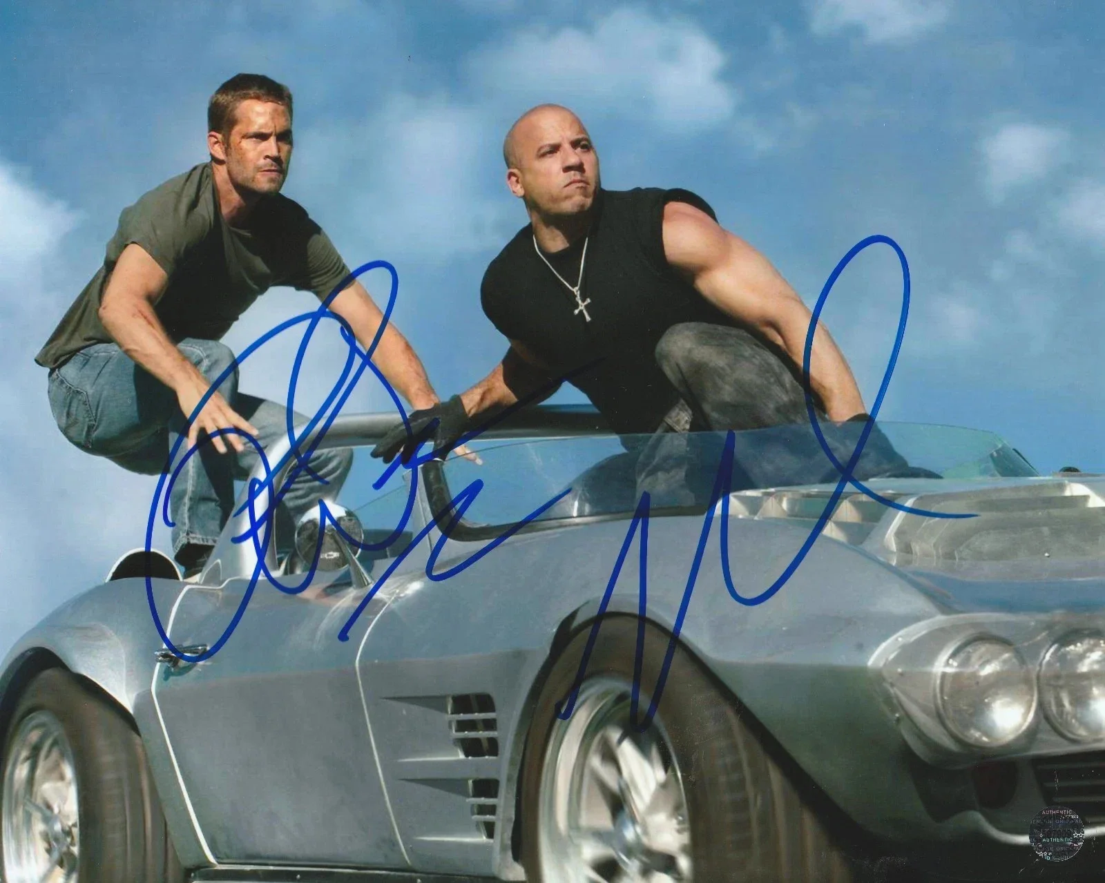 PAUL WALKER VIN DIESEL — FAST & FURIOUS 8.5X11 SIGNED PHOTO AUTOGRAPH PAUL WALKER VIN DIESEL REPRINT
