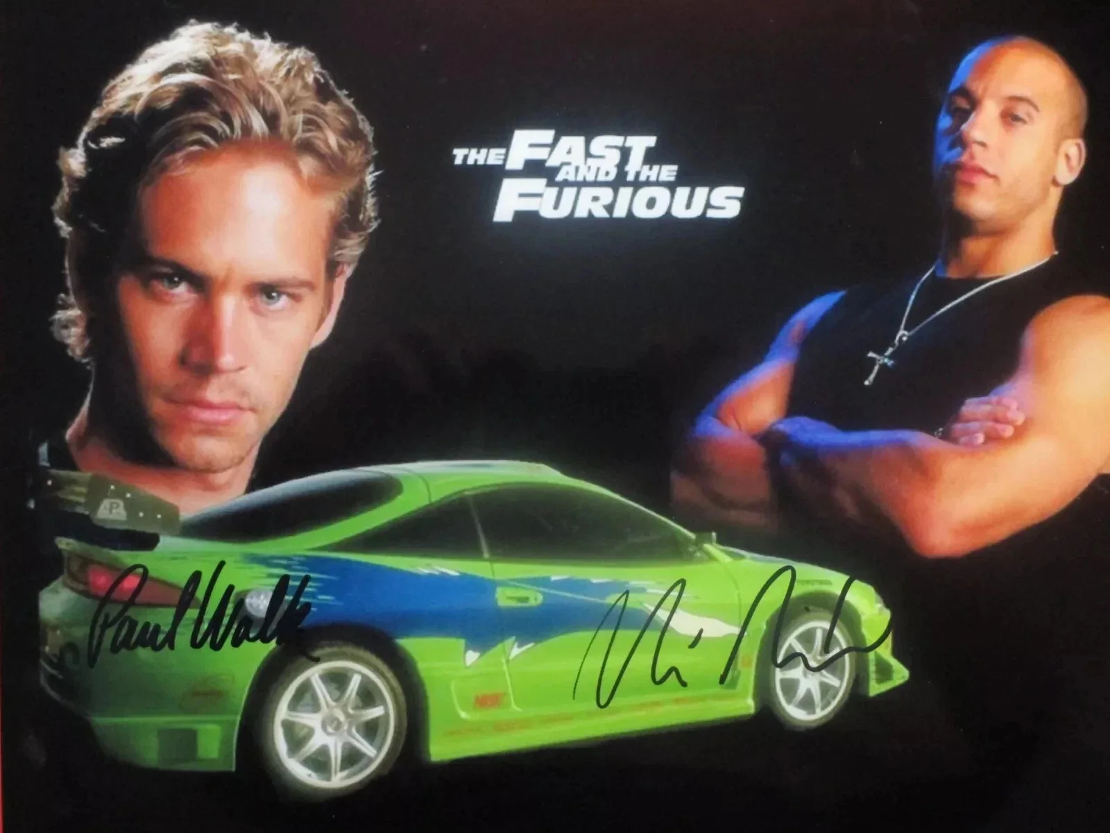 PAUL WALKER VIN DIESEL — FAST & FURIOUS 8X11 SIGNED PHOTO AUTOGRAPH PAUL WALKER VIN DIESEL POSTER REPRINT