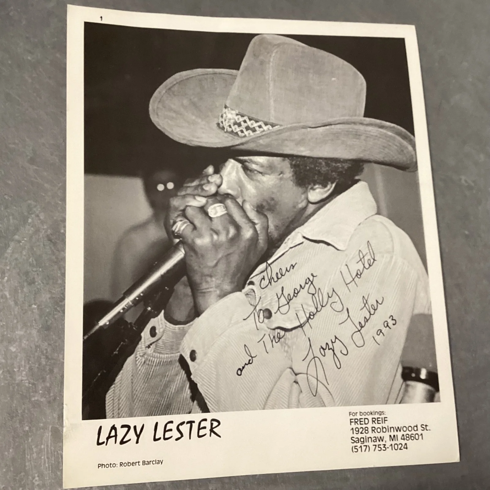 LAZY LESTER Autographed Promo Photo Signed 8x10 Harmonica Legend, image 4