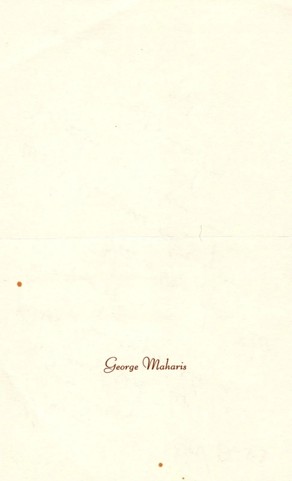 GEORGE MAHARIS HAND SIGNED AUTOGRAPHED HANDWRITTEN LETTER 1983 dated, image 2