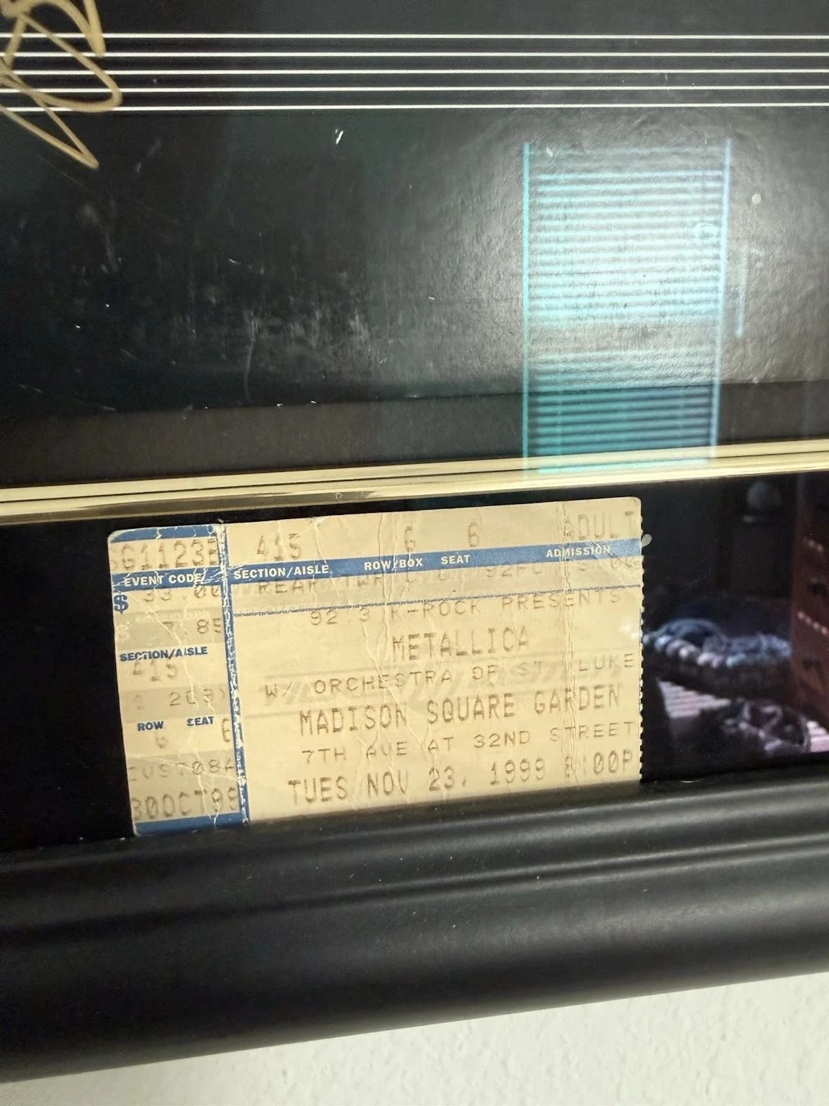 Metallica S&M Original Signed Record w/ Michael Kamen, MSG Concert Ticket Stub, image 3
