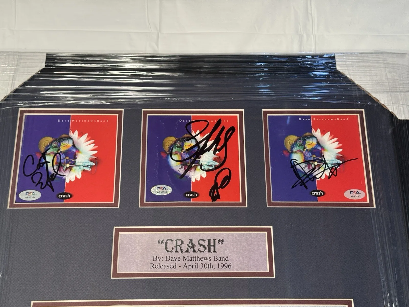 DAVE MATTHEWS BAND SIGNED AUTOGRAPH CRASH CD FRAMED PSA COA CARTER STEFAN BOYD, image 2