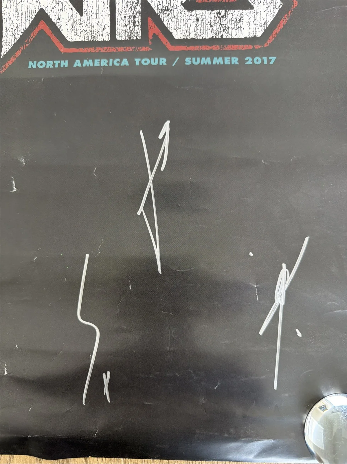 THIRTY SECONDS TO MARS SIGNED AUTOGRAPHED 24x16 POSTER SUMMER 2017 TOUR, изображение 2