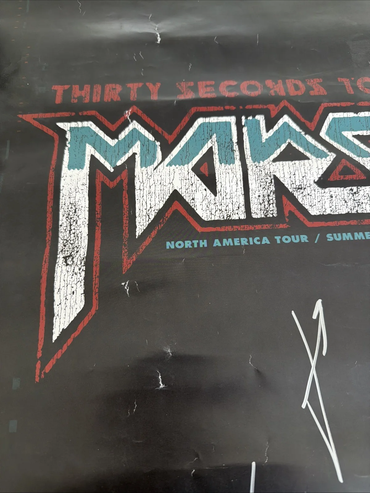 THIRTY SECONDS TO MARS SIGNED AUTOGRAPHED 24x16 POSTER SUMMER 2017 TOUR, изображение 4