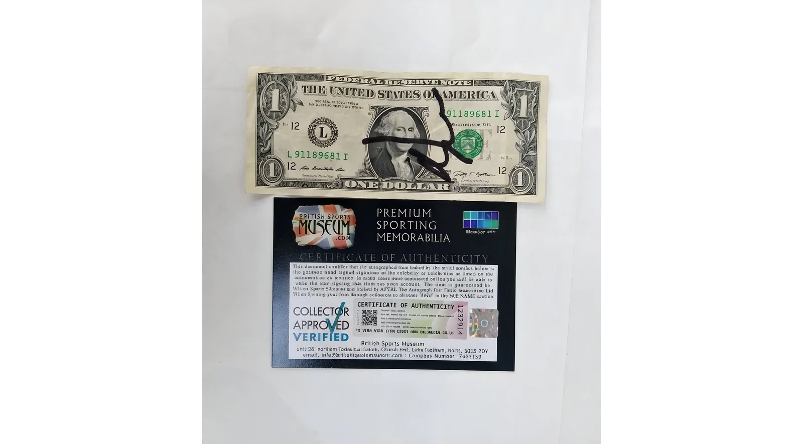 Johnny Depp — Johnny Depp Autographed One Dollar Bill Signed Movie Star Memorabilia, image 2