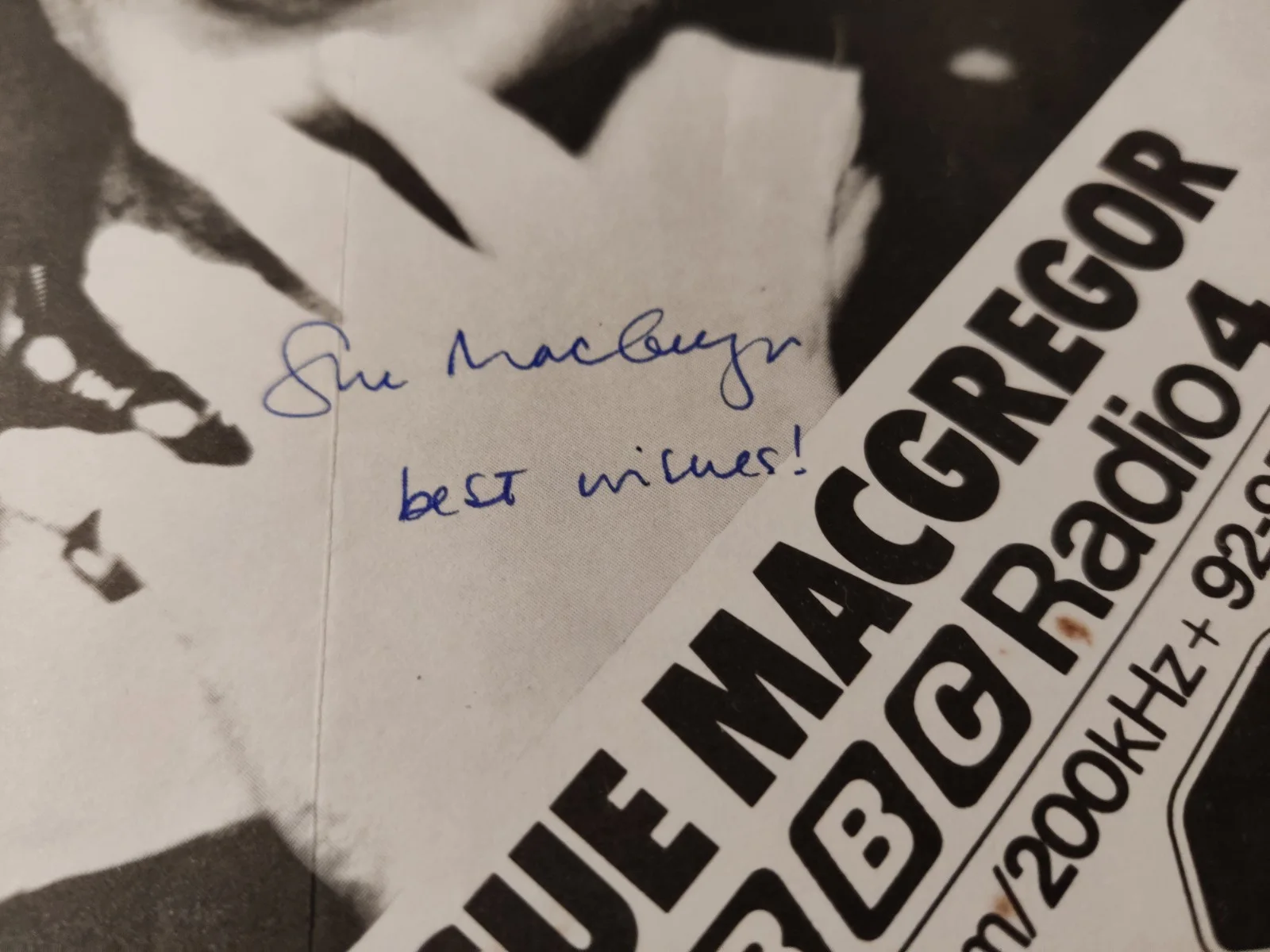 Hand Signed Sue MacGregor Autograph BBC Radio 4 Vintage, image 2