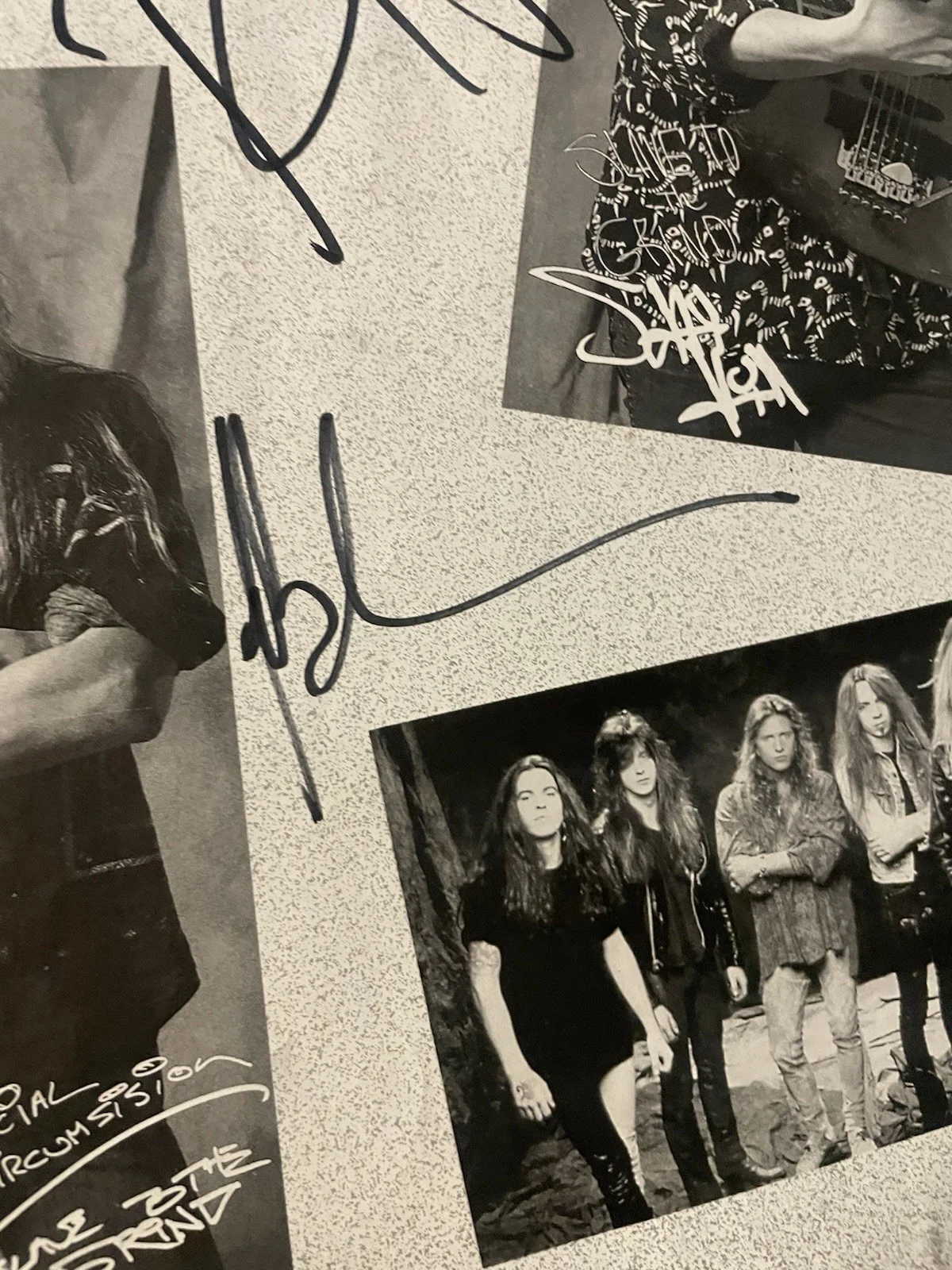Skid Row Signed X5 Slave To The Grind Album Insert AUTOGRAPHED Whole Band 12x24, изображение 5
