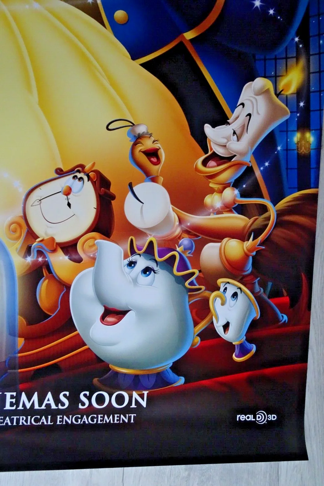Disney Beauty and the Beast Poster 3D Reissue Cinema One Sheet Original 2011, image 2
