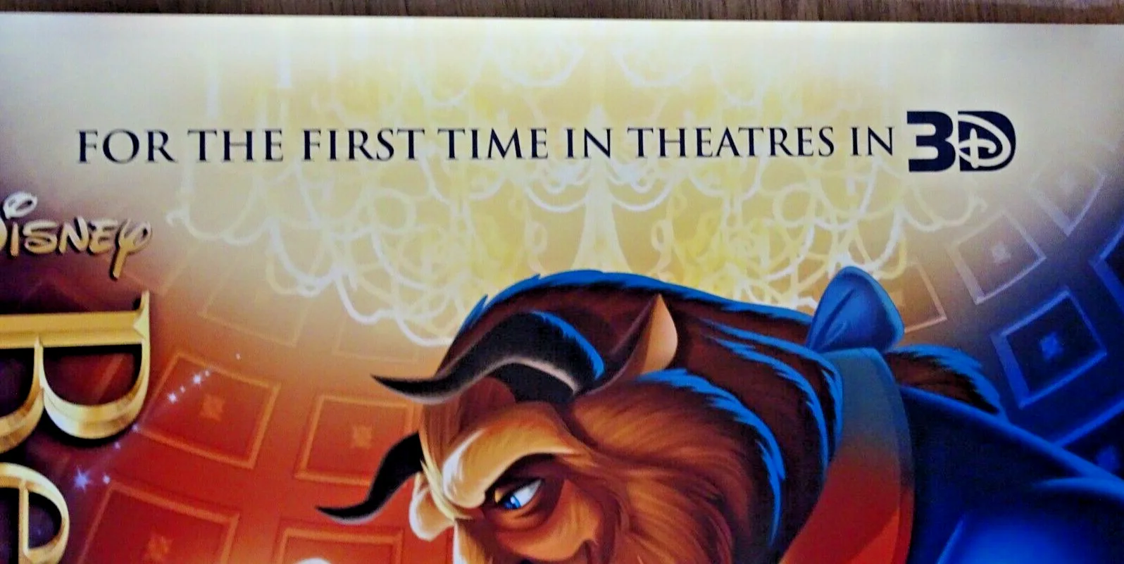 Disney Beauty and the Beast Poster 3D Reissue Cinema One Sheet Original 2011, image 5