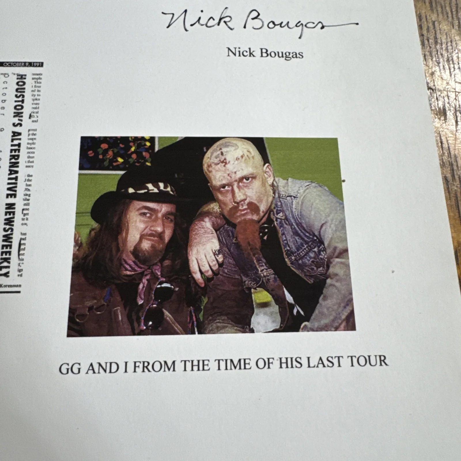GG Allin Signed paper-WITH PAPERWORK-Not COPY- RARE-Authentic-RARE, image 5