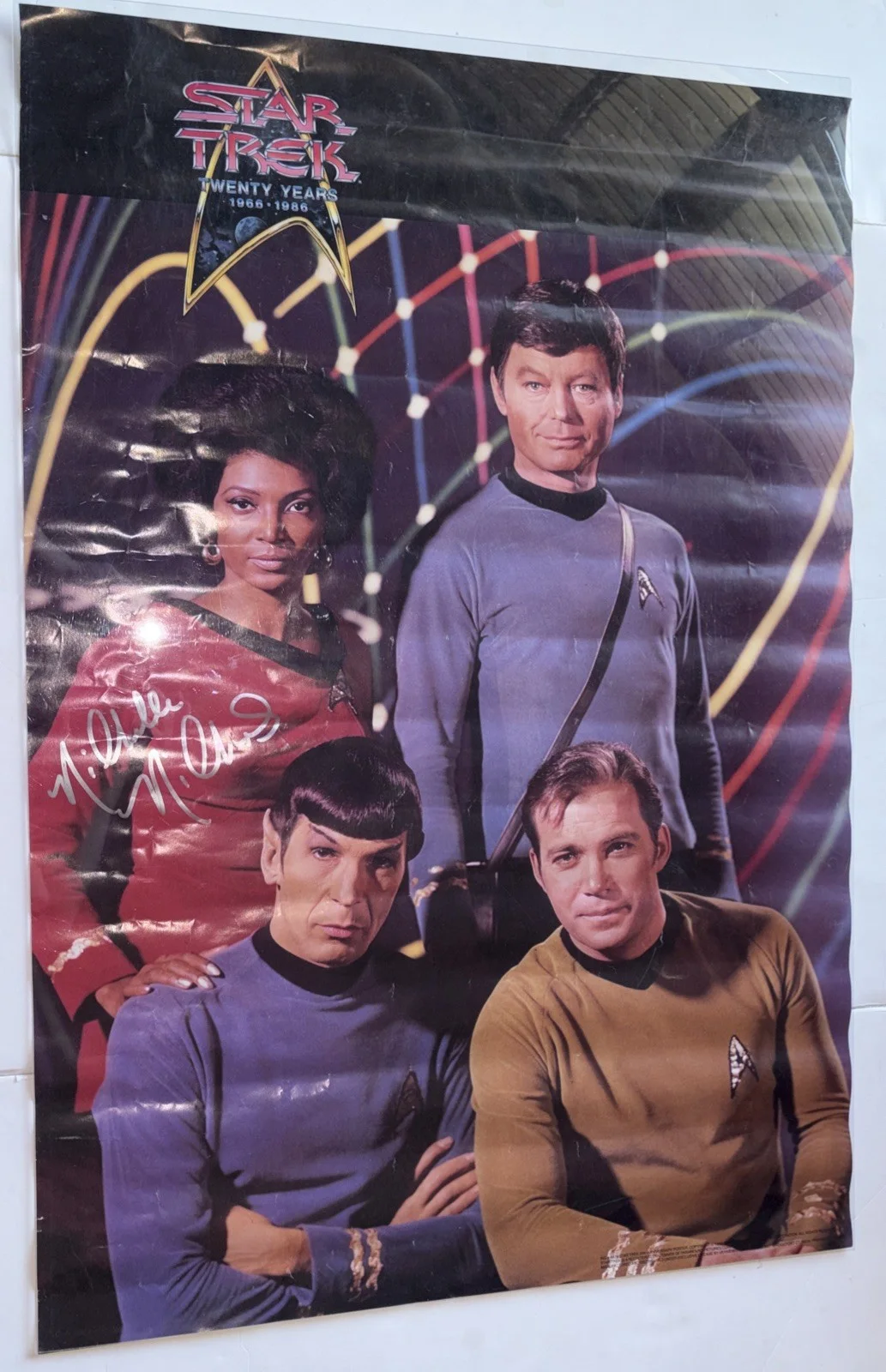 Nichelle Nichols — Vintage Star Trek 20 Years Poster 1966 - 1986 24X36" Signed by Nichelle Nichols