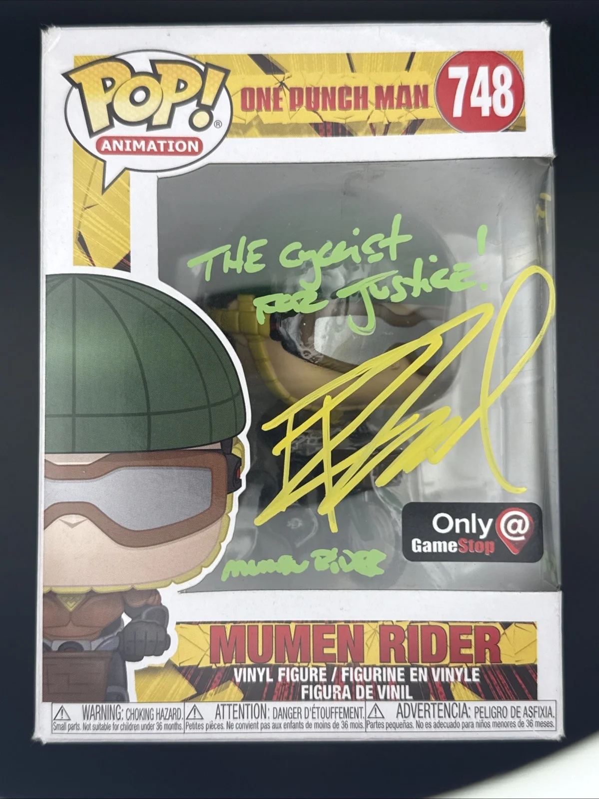 Robbie Daymond — One Punch Man Signed Funko Pop Mumen Rider Robbie Daymond Auto W/authenticity