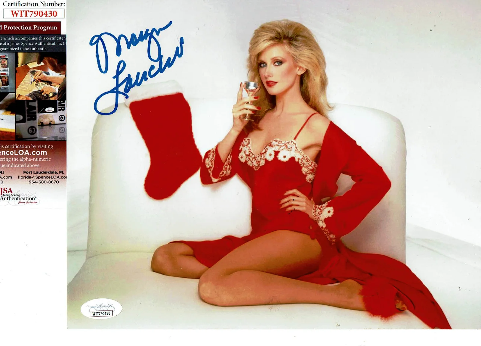 Morgan Fairchild — Morgan Fairchild autographed 8x10 sexy teddy outfit photo JSA Certified **