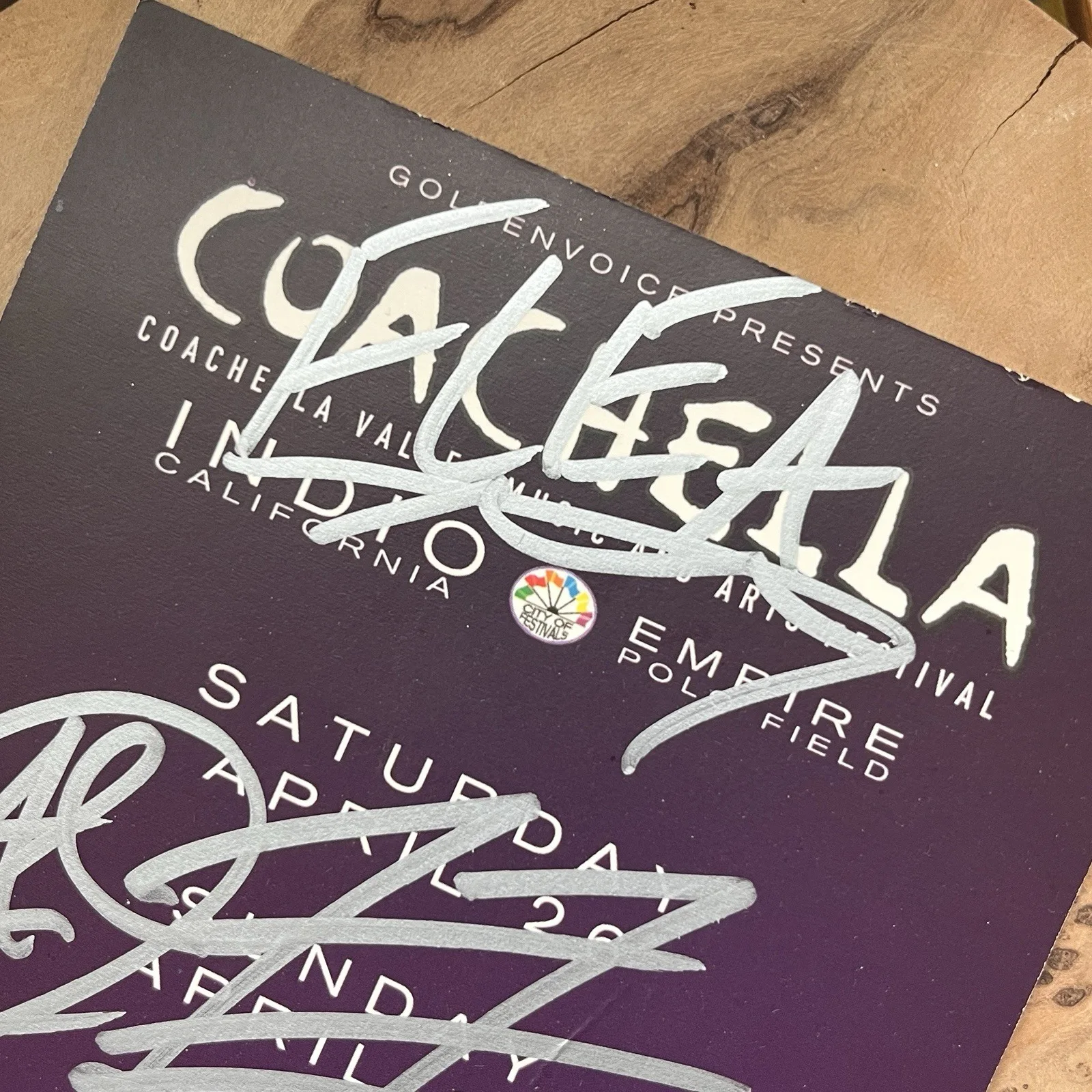 Coachella 2003 Autographed Card RHCP Flea Anthony Kiedis Signed Chili Peppers, изображение 2