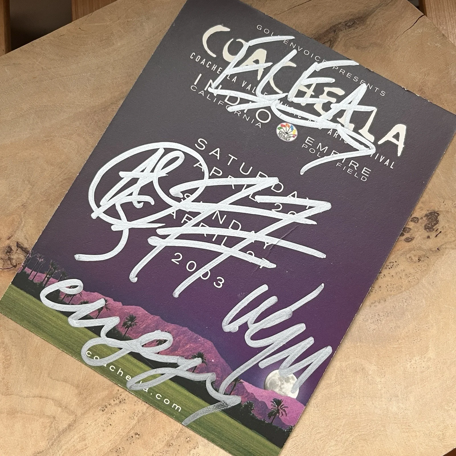 Coachella 2003 Autographed Card RHCP Flea Anthony Kiedis Signed Chili Peppers, изображение 3