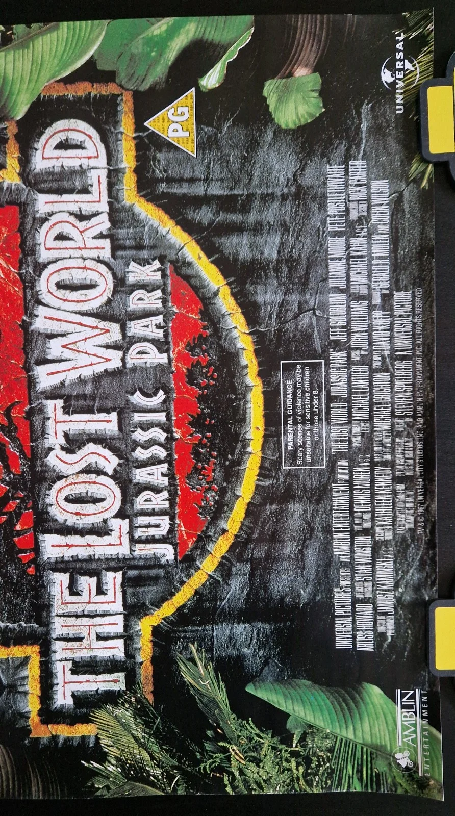 The Lost World Jurassic Park 1997 VHS Video Store Promo Poster, изображение 3