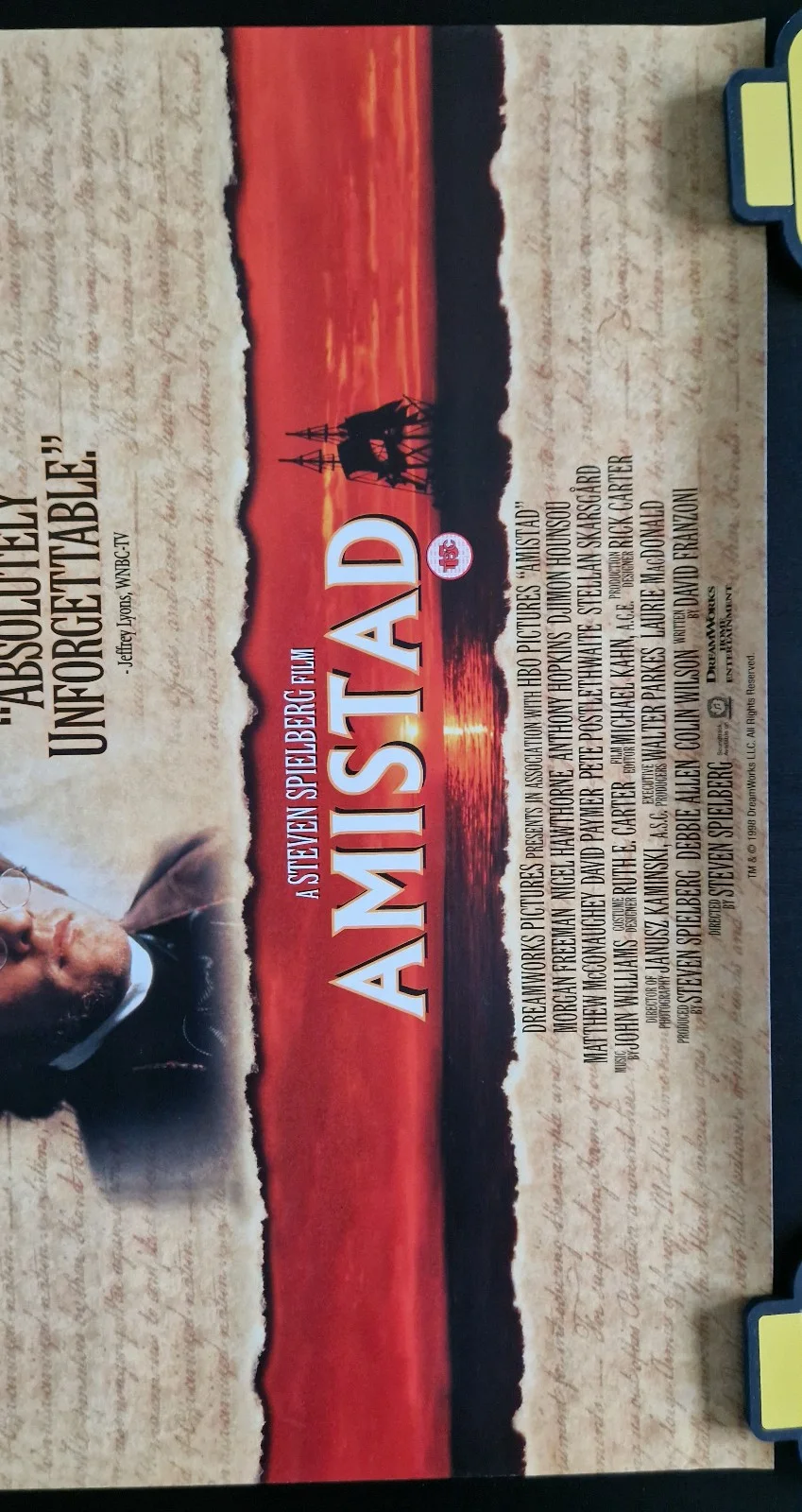 Amistad Film Poster 1997 VHS Video Store Promo Poster, изображение 3