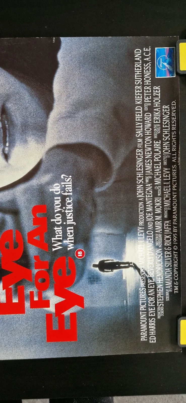 Eye for an Eye 1996 VHS Video Store Promo Poster, image 3